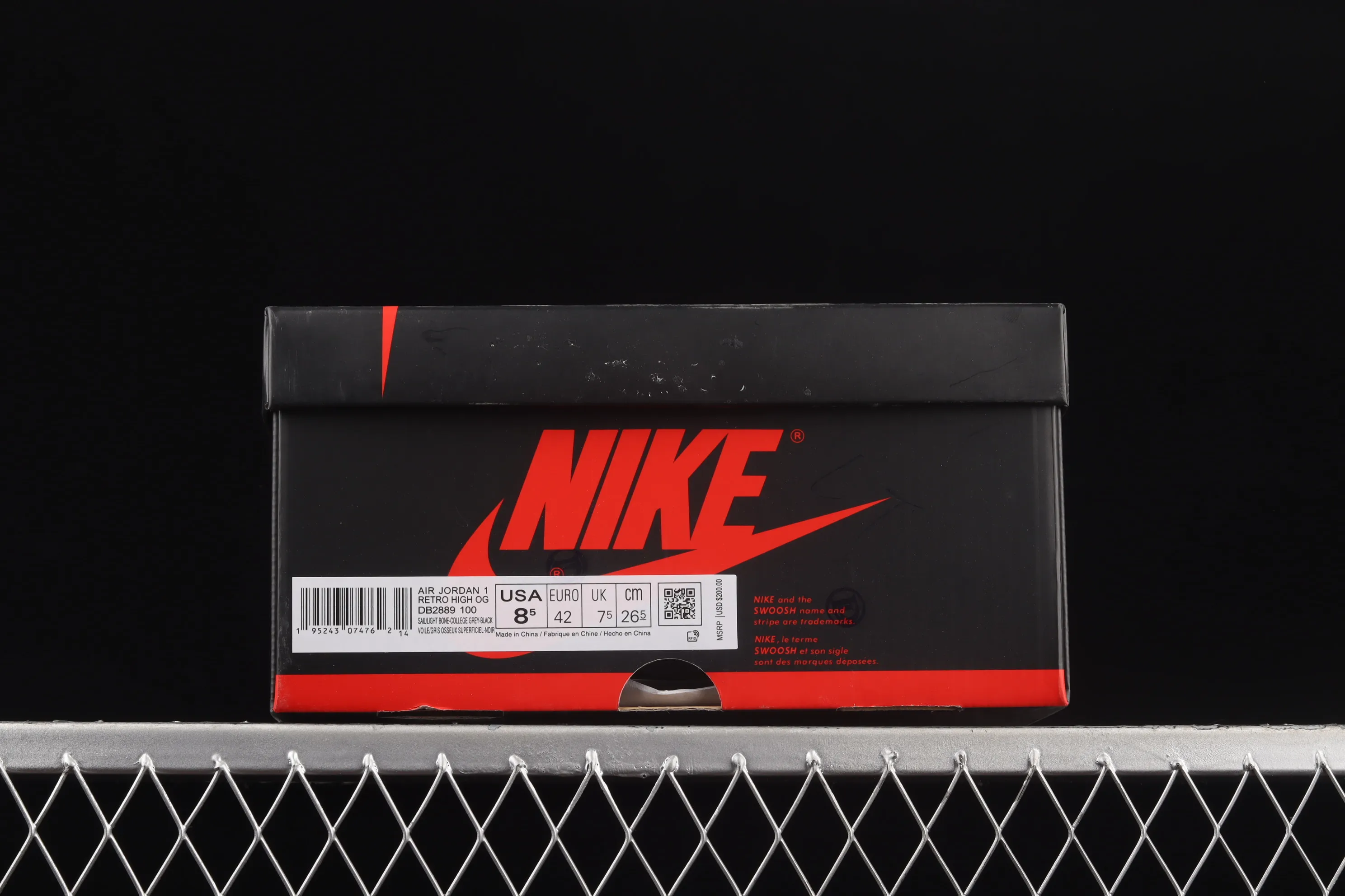 All categories Air Jordan Jordan series basketball shoes Air Jordan 1 High Air Jordan 1 Retro AJ1 Joe 1 premium white gray 3M reflective high-top basketball shoes DB2889-100